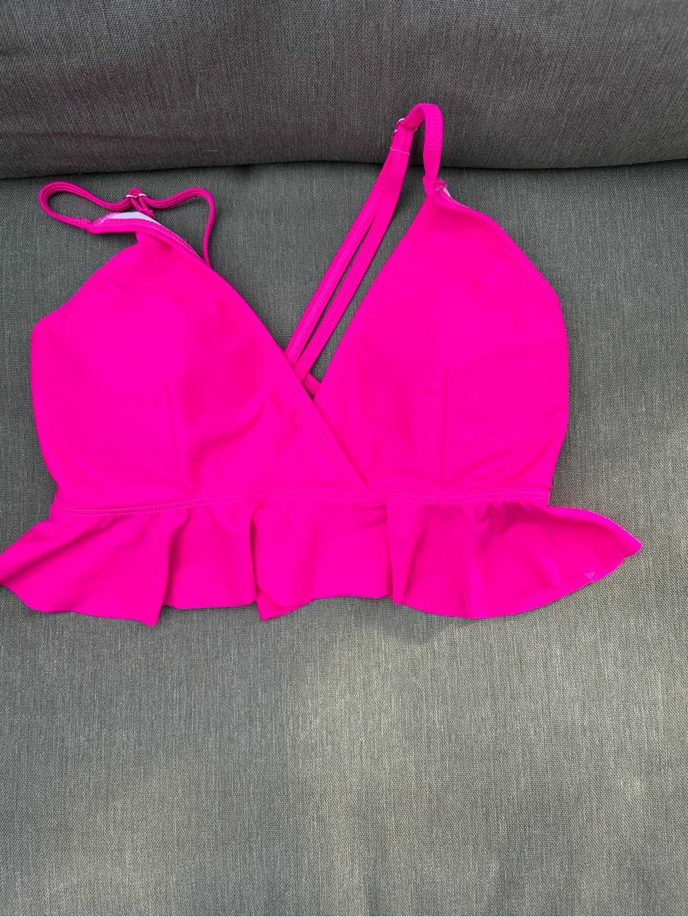 Women’s Hot Pink Ruffle Bikini Top - Swim